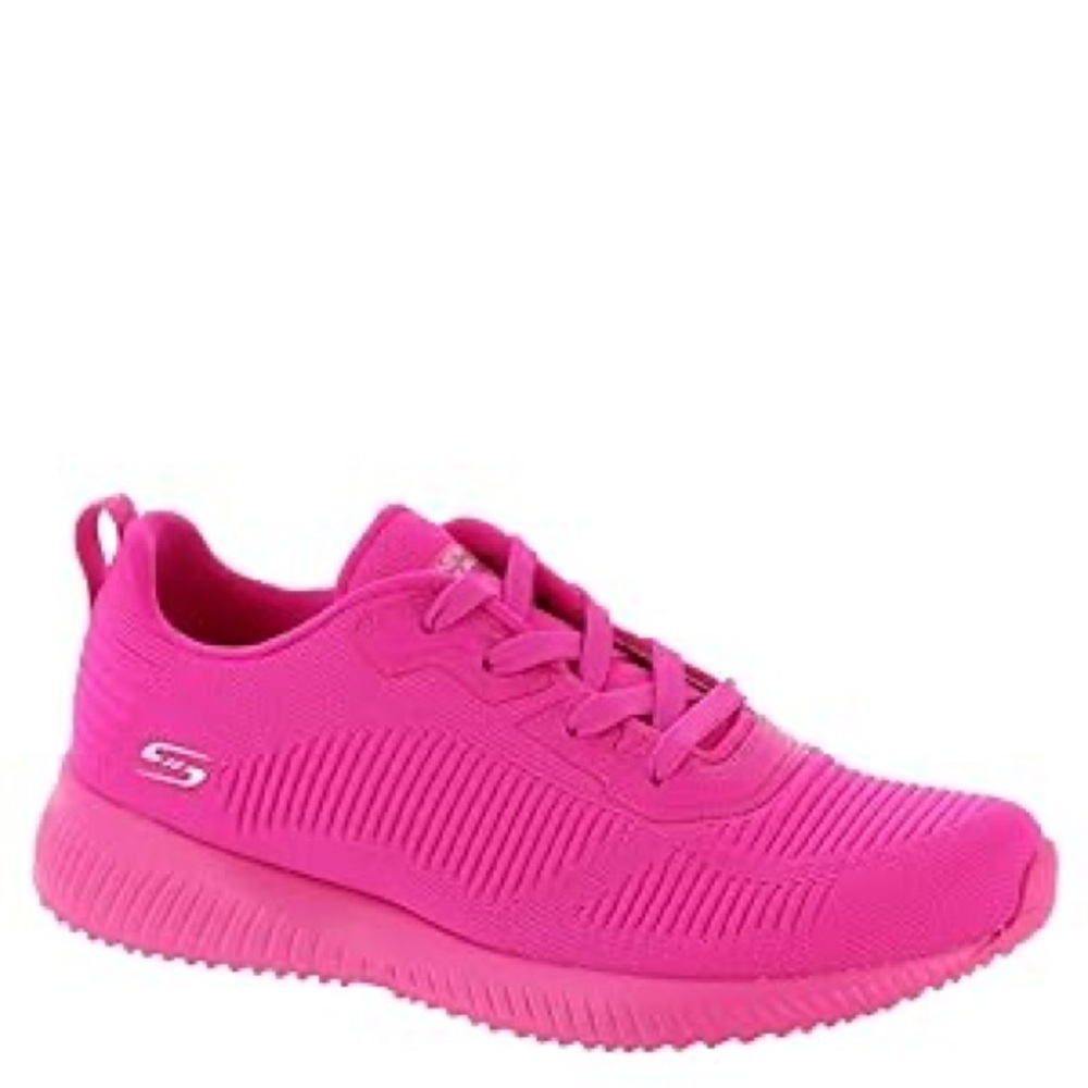 10/$25🦋 BOBS from Skechers Sport Squad Neon Pink Color Crash Trainers- Size 6.5 - Picture 4 of 16